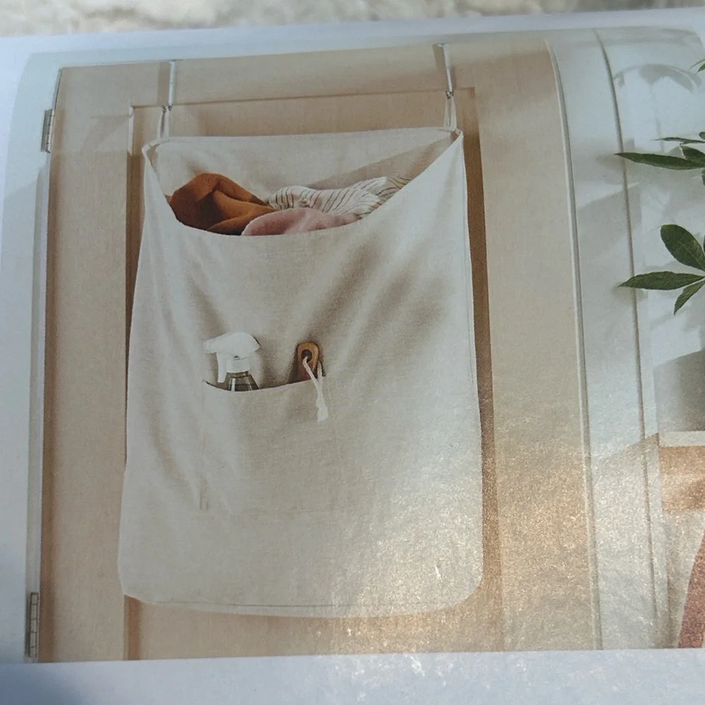 Brightroom Cream Hanging Laundry Bag new with hardware